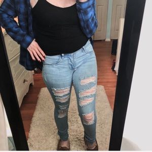 Pacsun Light Wash Distressed Skinny Jeans